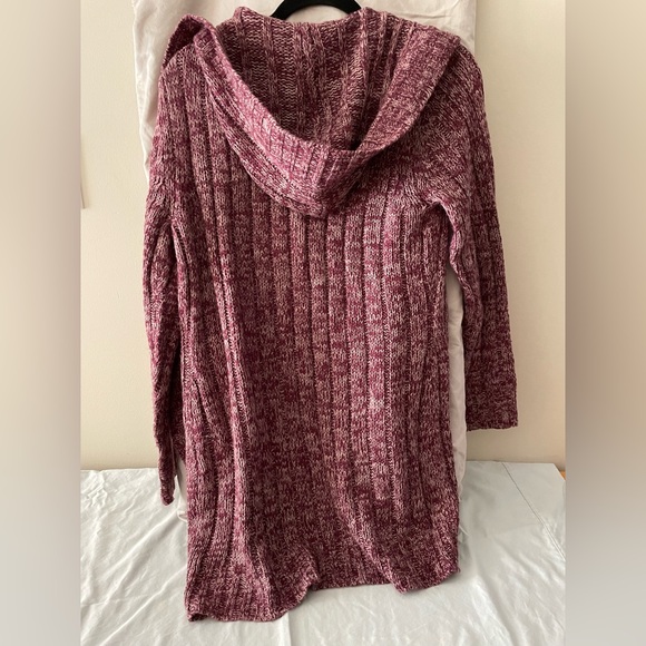Long open hooded cardigan - Picture 2 of 2